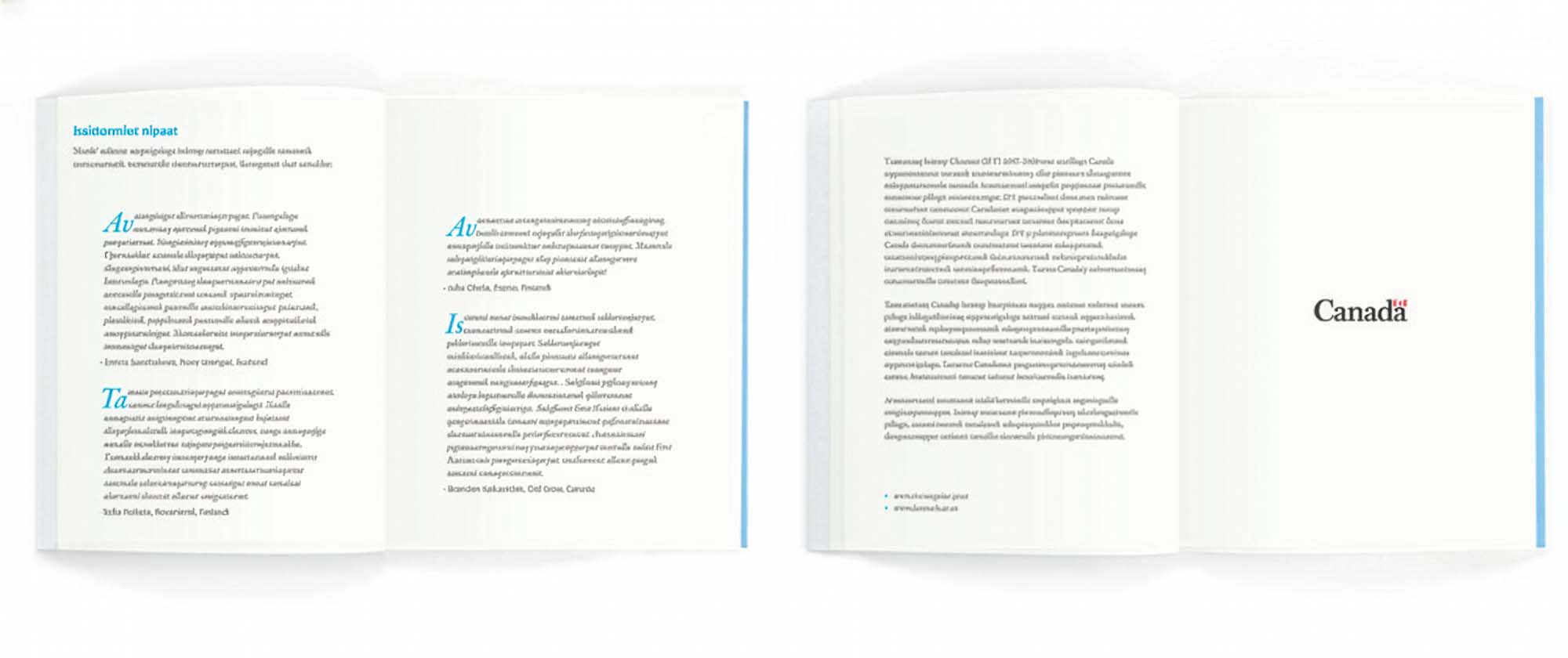 Canada: book graphics page spread