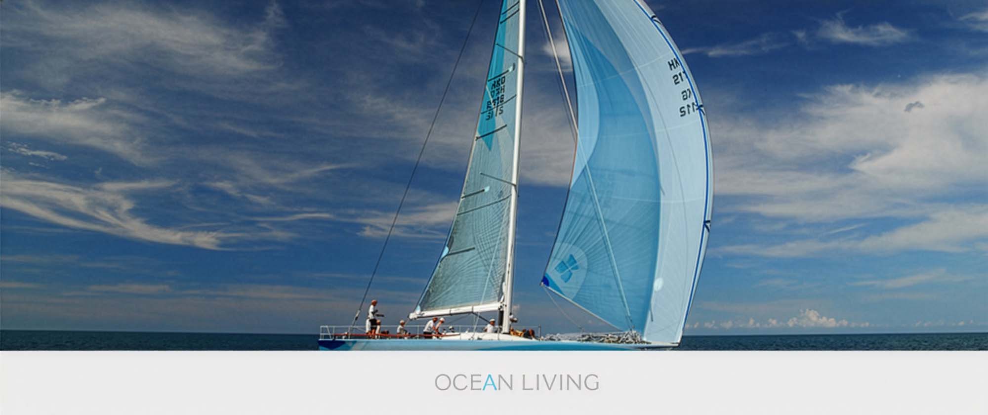 Ocean Living: logo and mark in use on yacht