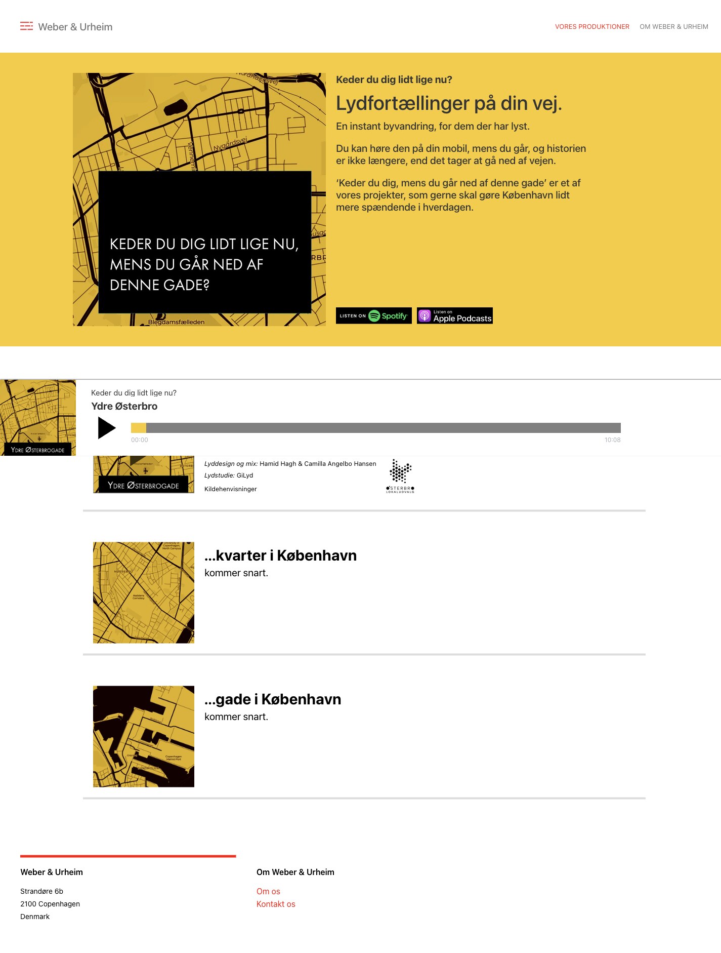 Weber & Urheim: Keder du dig lidt lige nu? — city walks, one story per street