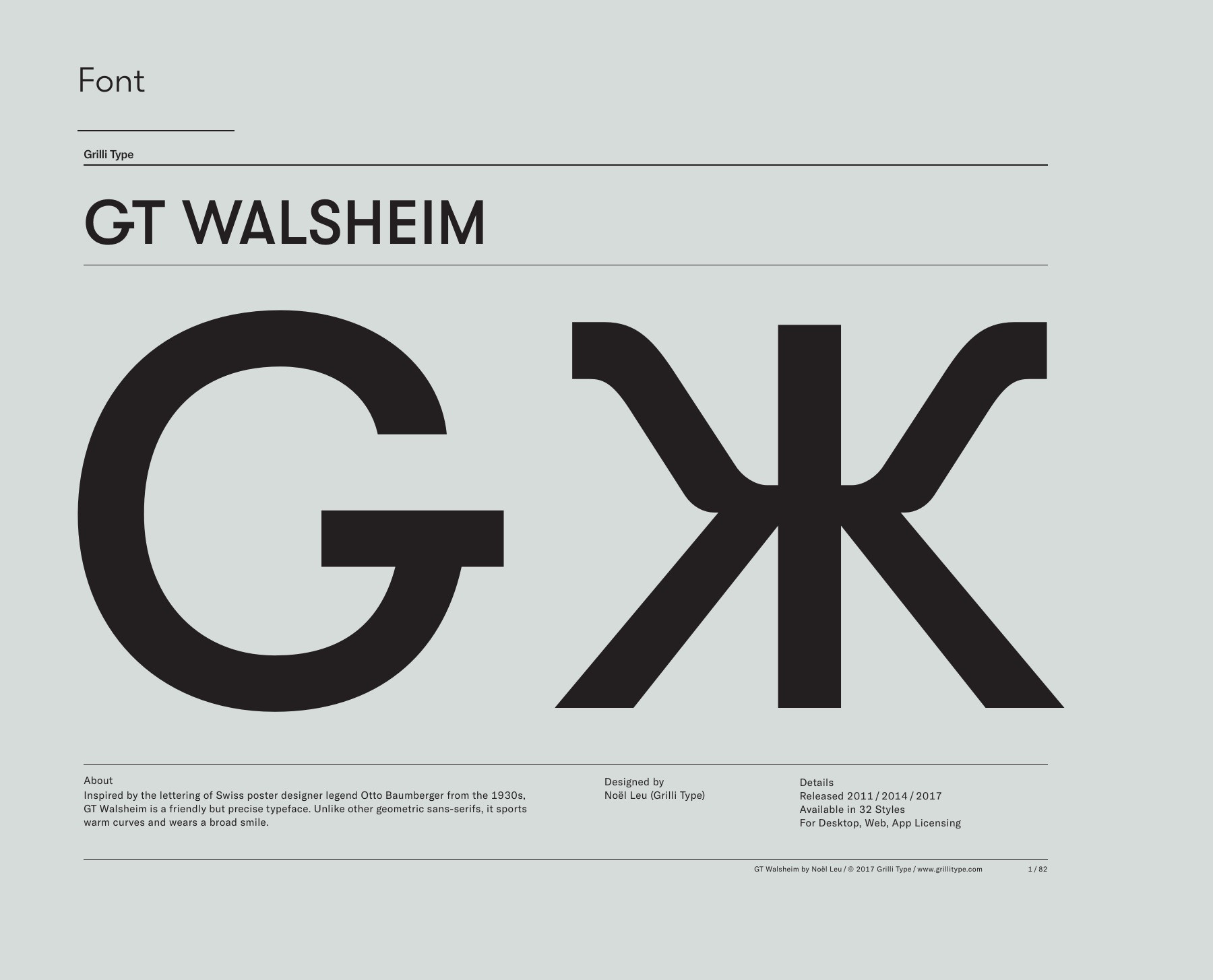 GT Walsheim / Identity typography. Typeface by Grilli Type.