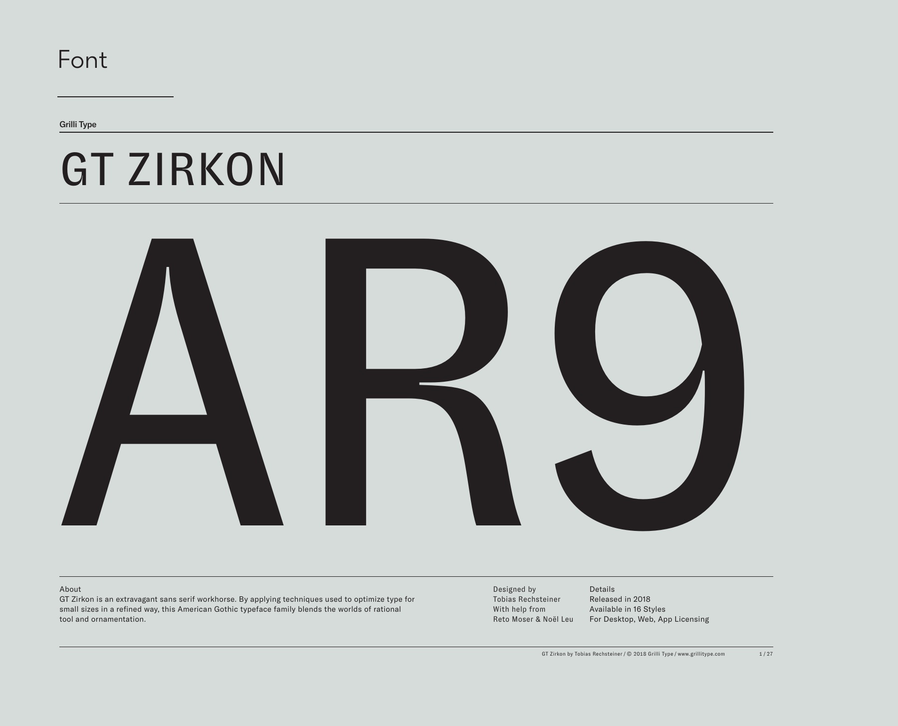 GT Zirkon / Technical typography. Typeface by Grilli Type.
