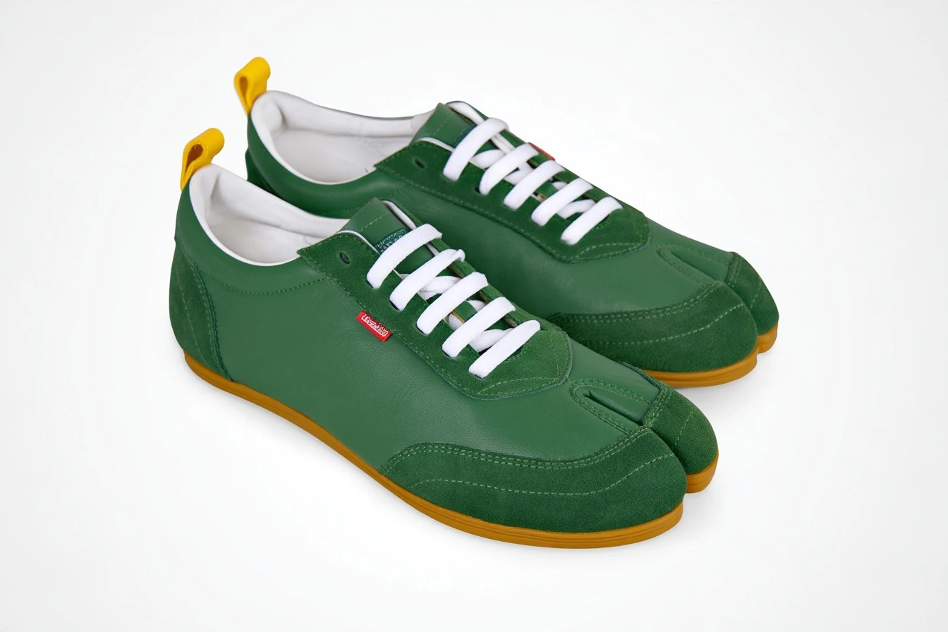 Green on a gum sole.